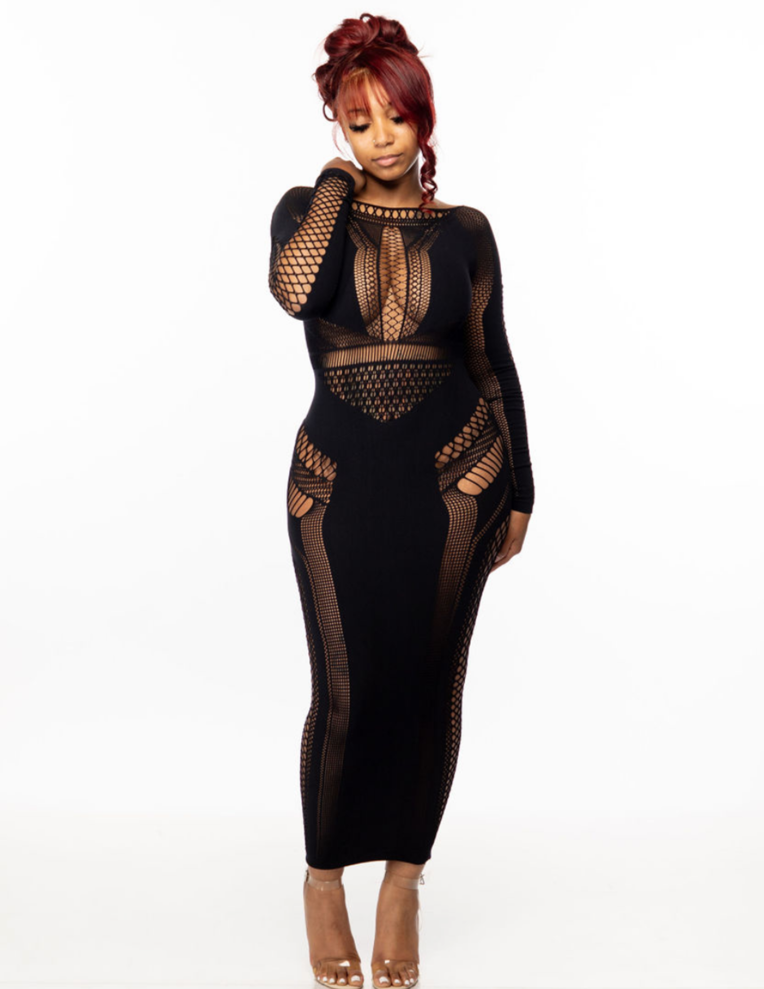 Bella See Through Seamless Black Long Dress SNOB B' CHIC CAFE Bella See Through Seamless Black Long Dress SNOB B' CHIC CAFE