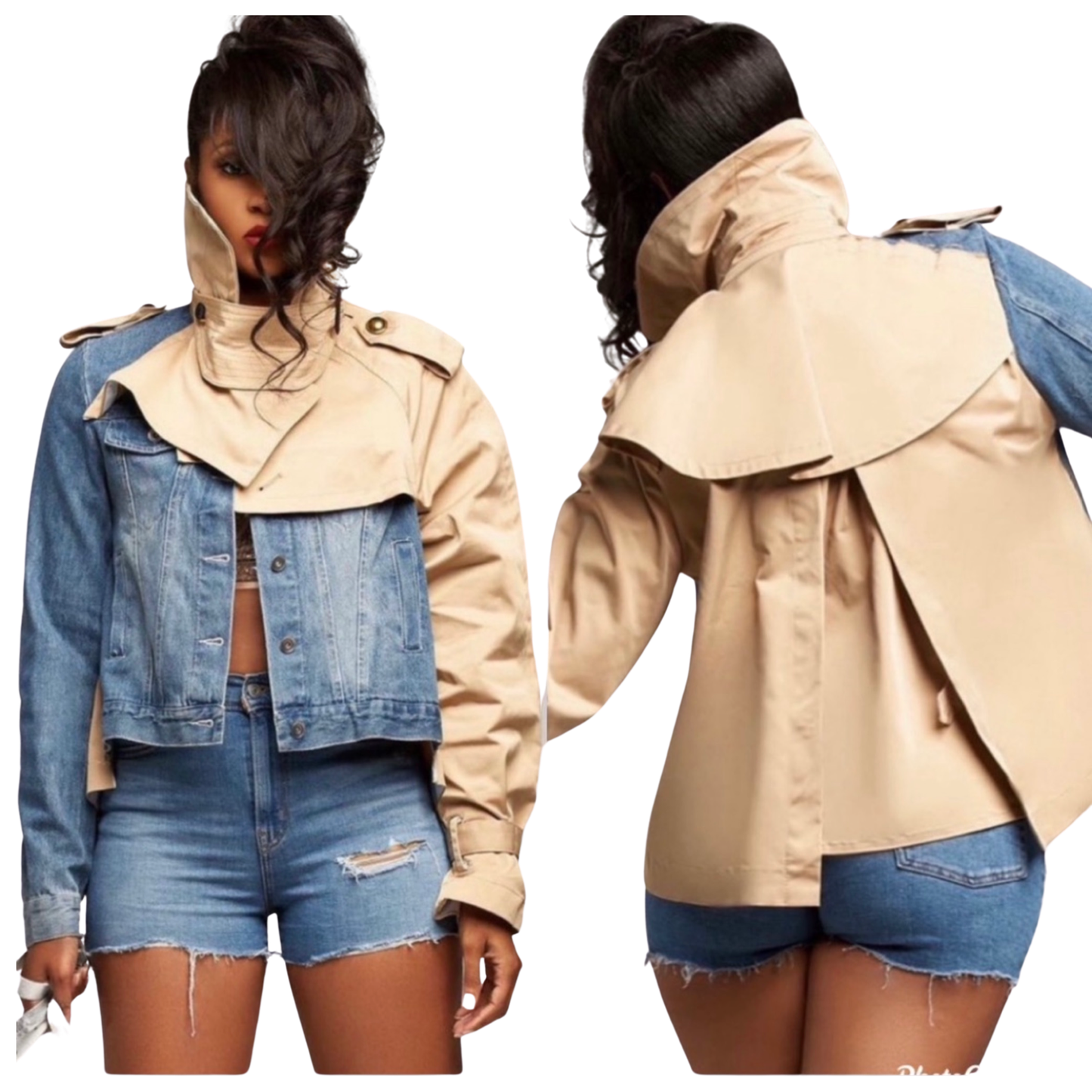 SNOB Emo DENIM Khaki Jean Jacket