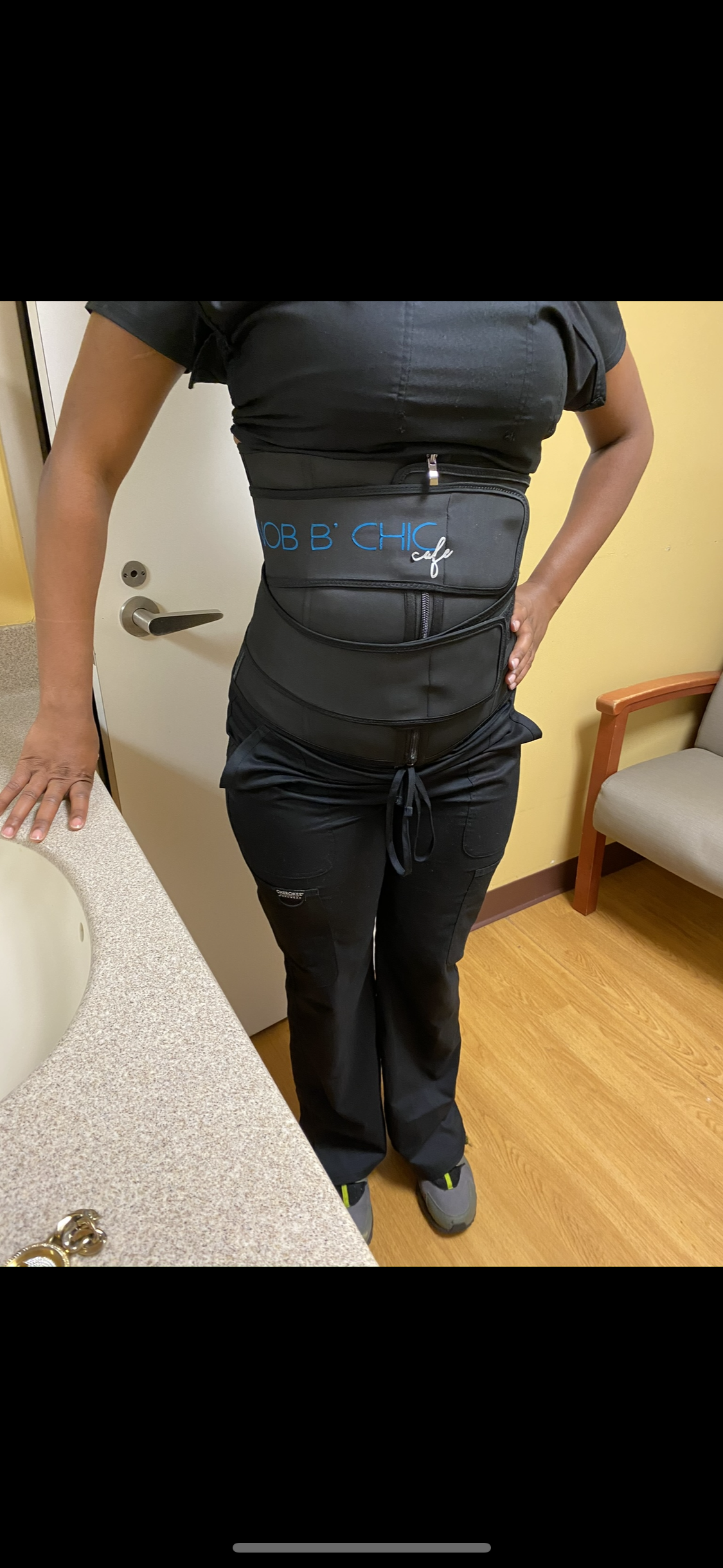 SNOB Latex Double Compression Waist Trainer-Black