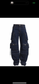 SNOB Baggy Cargo Stretchy Dark Denim Jeans