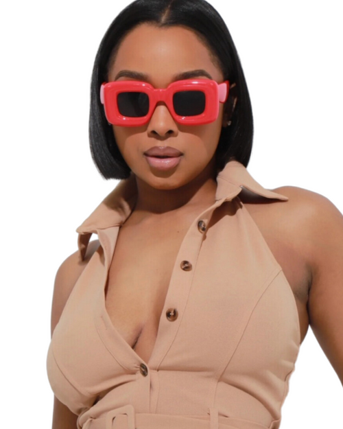 SNOB Red Block Sunglasses