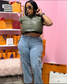 SNOB Demi DENIM Drawstring Cargo Stretchy Jeans