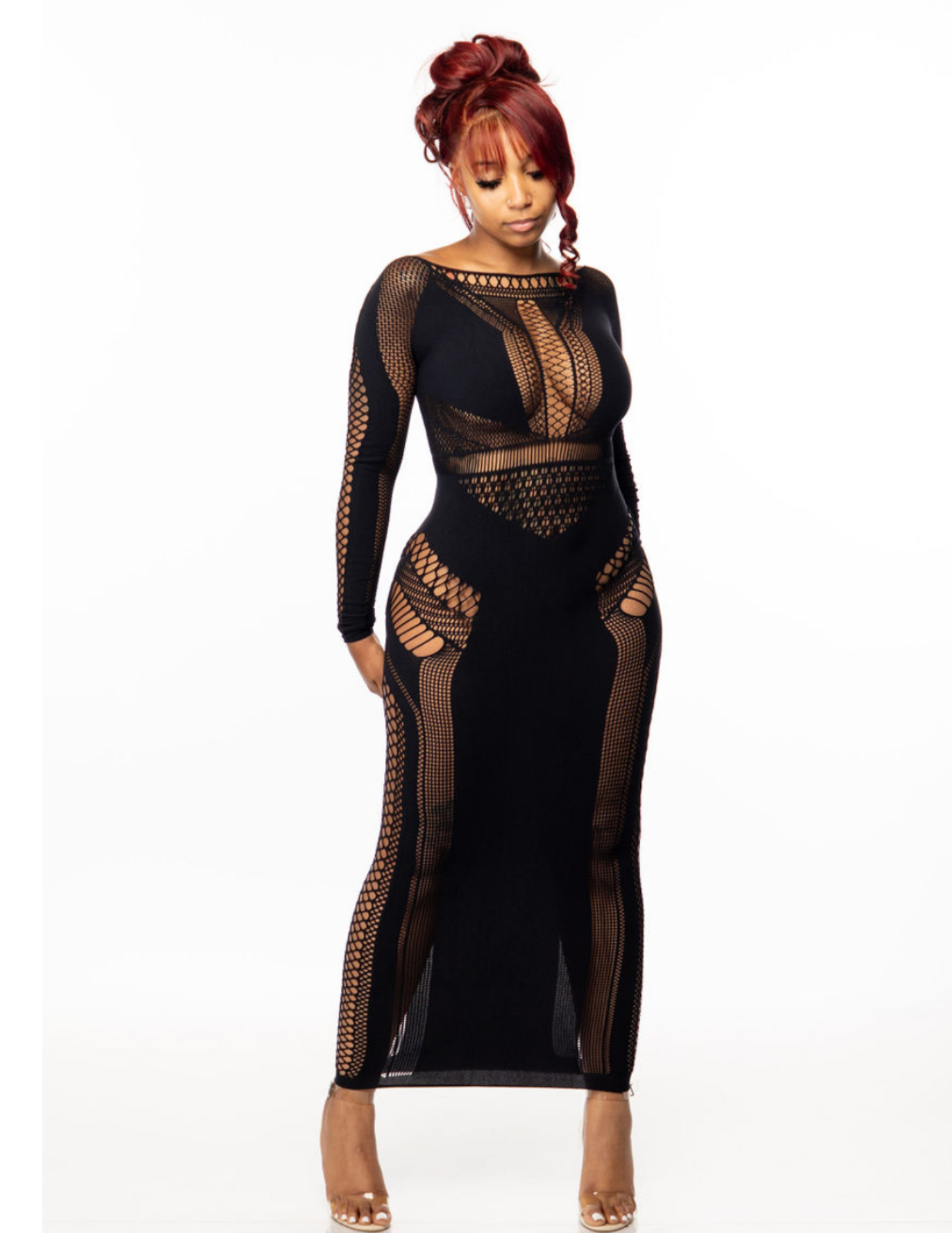 Bella See Through Seamless Black Long Dress SNOB B' CHIC CAFE Bella See Through Seamless Black Long Dress SNOB B' CHIC CAFE