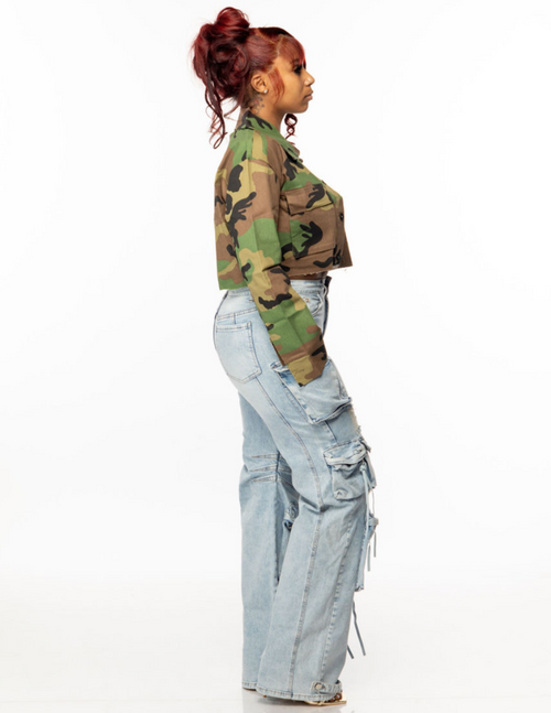 SNOB Cassie Crop Camouflage Jacket