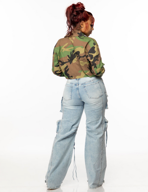 SNOB Baggy Stretchy Cargo Jeans