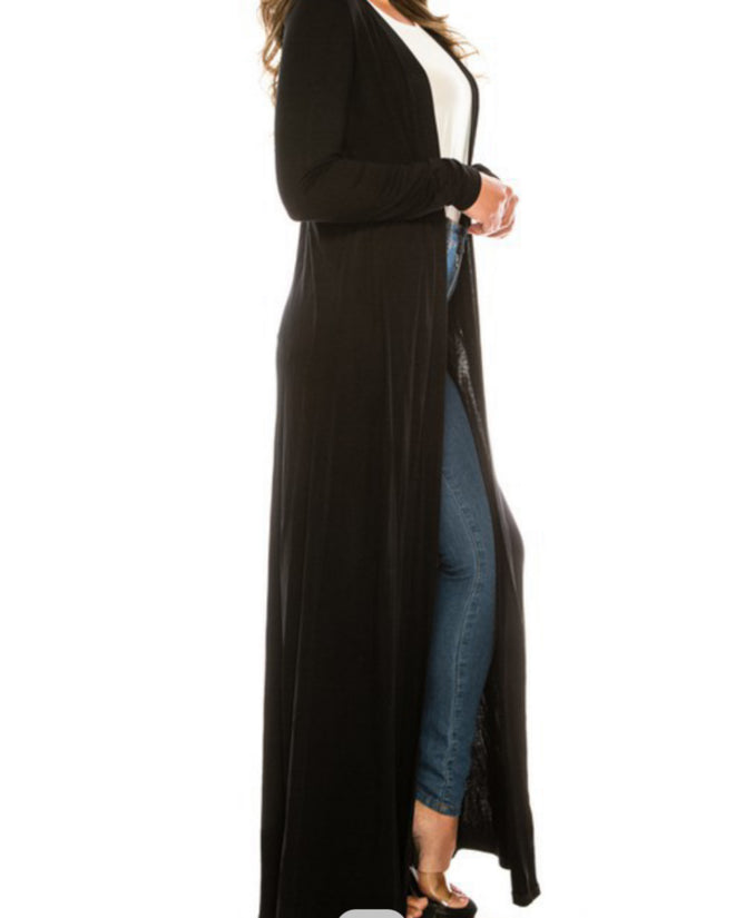 SNOB Kelly Long Sleeve Casual Cardigan Sweater-Black