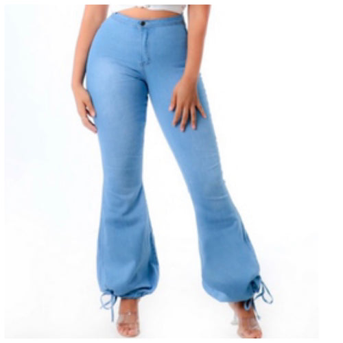 SNOB Parachute DENIM High Waist Jeans-Light Blue