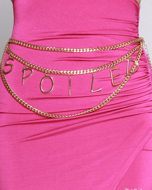 SNOB SEXY Rhinestone Chain Belt -Gold